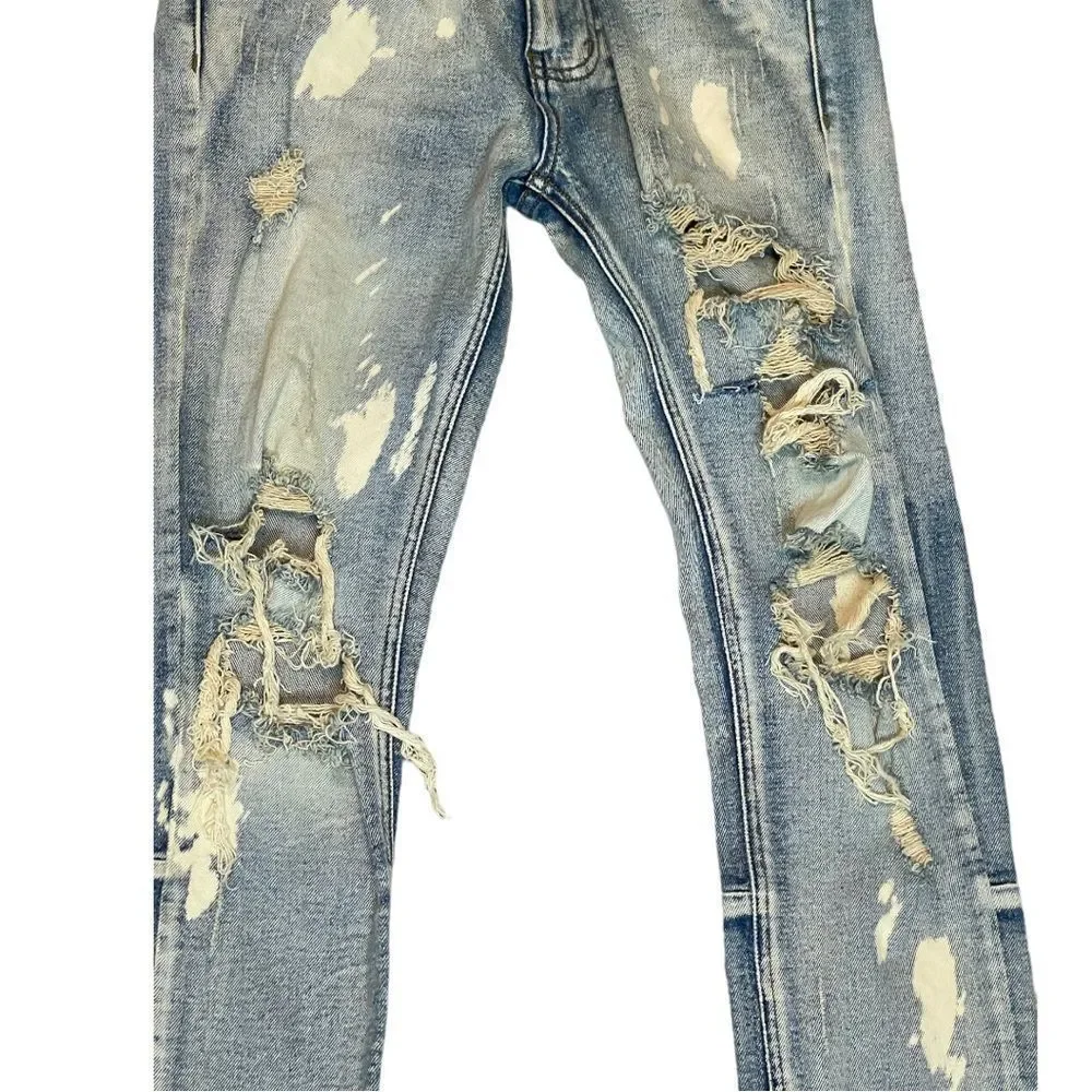 KDNK 11 4 14 11 Destroyed Jeans with Zipper Ankles size 31